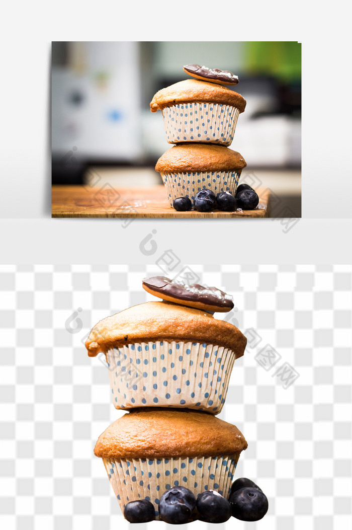 点心蛋糕面包蓝莓组合图片图片