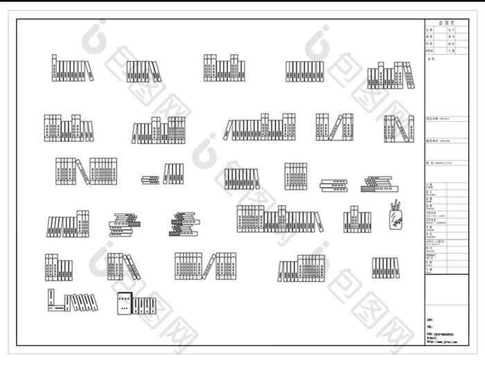 书籍CAD立面图库