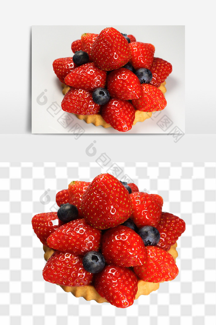 草莓黑莓水果组合元素