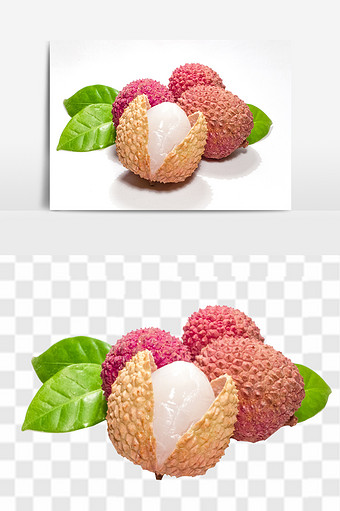 荔枝水果组合元素图片