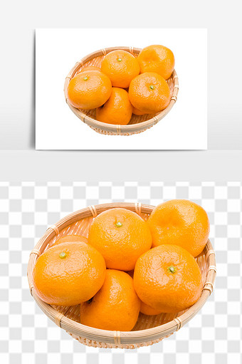 正宗贡柑新鲜现摘无核柑橘蜜桔水果组合元素图片