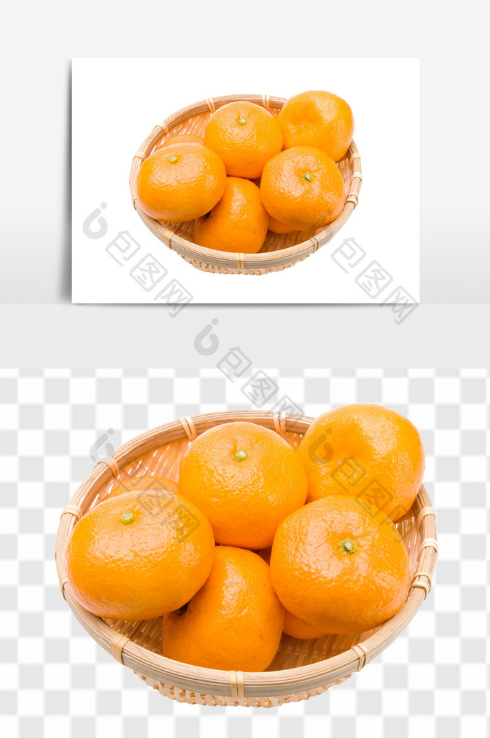 正宗贡柑新鲜现摘无核柑橘蜜桔水果组合元素