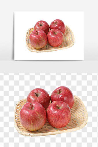 特产冰糖心红富士苹果孕妇水果苹果组合元素图片
