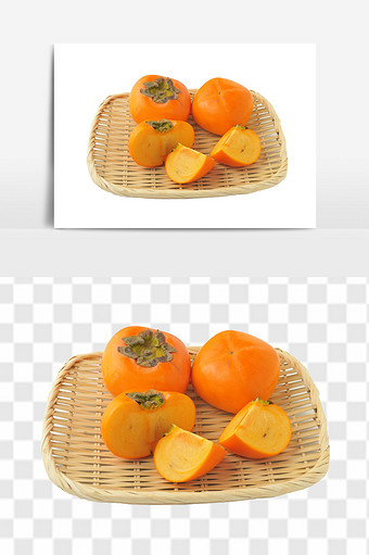 甜柿子脆皮甜柿子柿子批发水果硬柿子元素图片