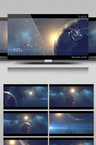 宇宙地球主题文字标题字幕开场动画AE模板图片