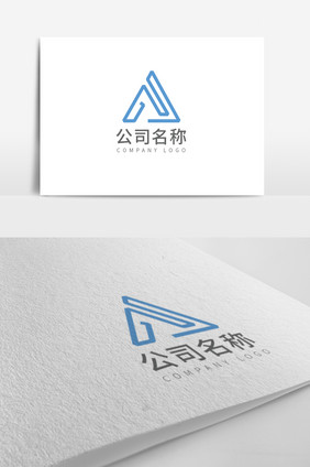 蓝色简单大气商务建筑科技logo标志