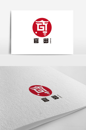 红色大气房地产logo标志设计