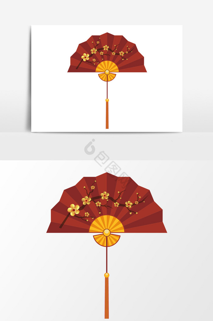 梅花折扇图片