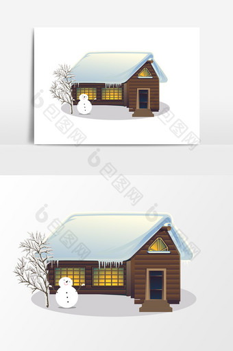 冬季房屋元素设计图片