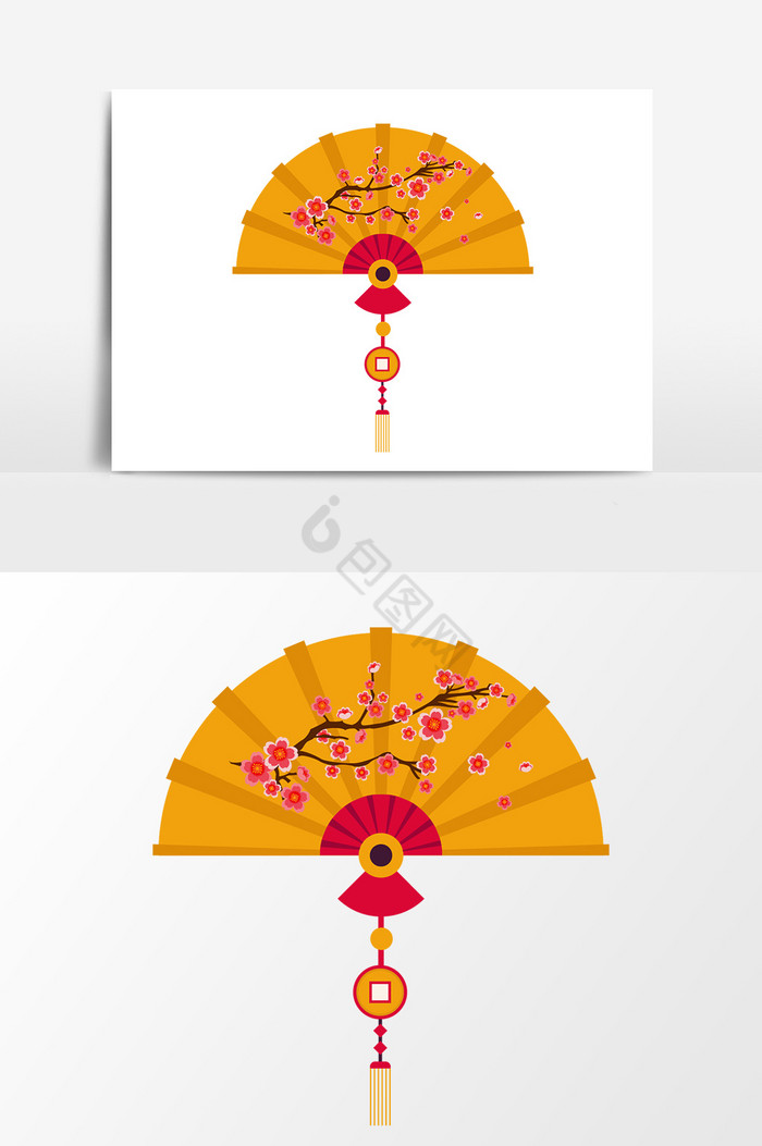 折扇卡通图片-折扇卡通素材免费下载-包图网