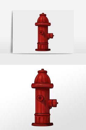 红色卡通消防栓器材
