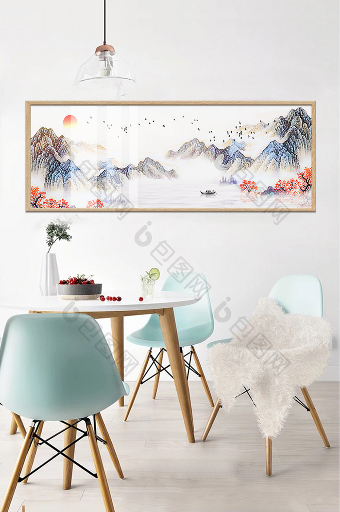 抽象山水风景意境中国风客厅装饰画