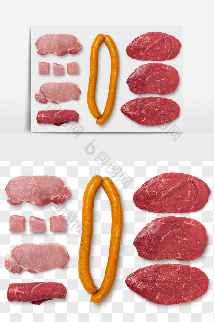 肉猪肉牛肉香肠食品元素PNG文件食品