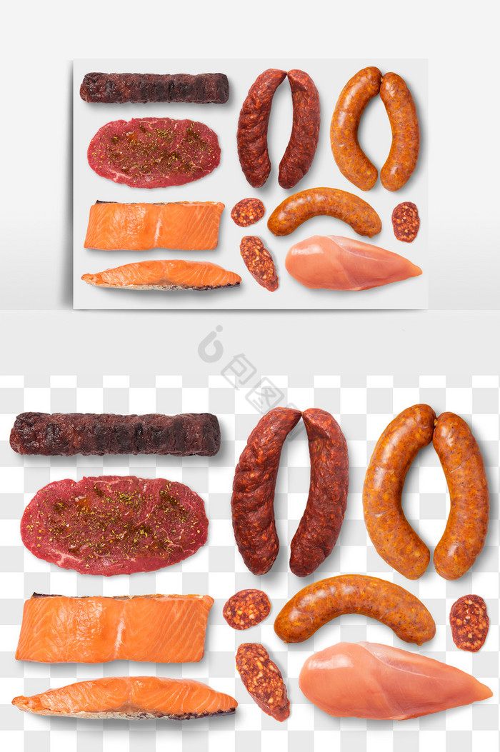香肠鱼肉肉制品食品PNG文件食品抠图图片
