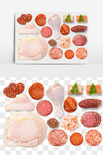 鱼肉鸡肉肉制品食品元素PNG文件食品抠图图片