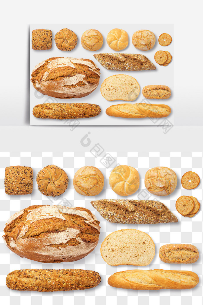 面包烘焙食品元素PNG文件食品抠图