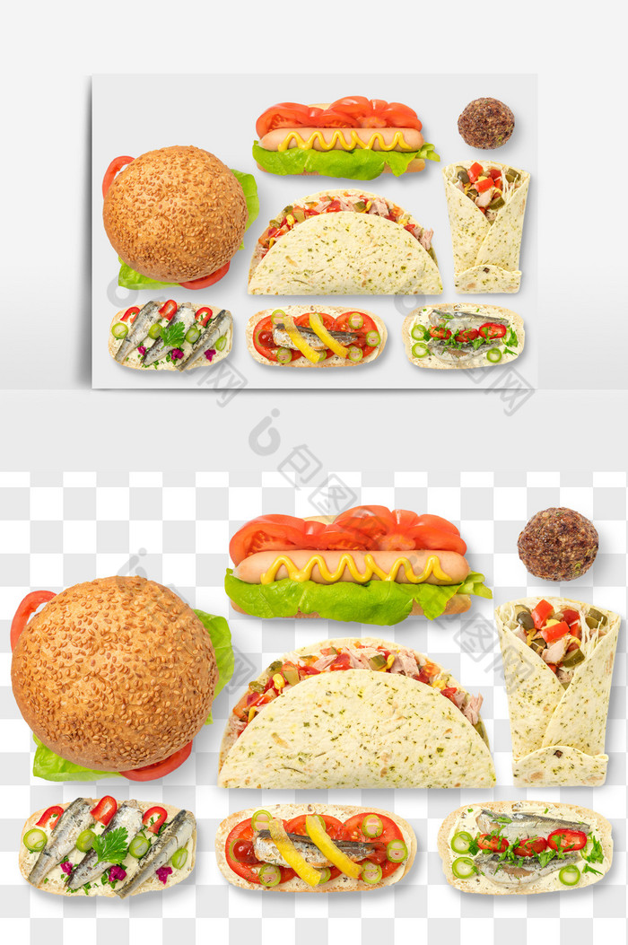 热狗汉堡三明治食品PNG文件图片图片