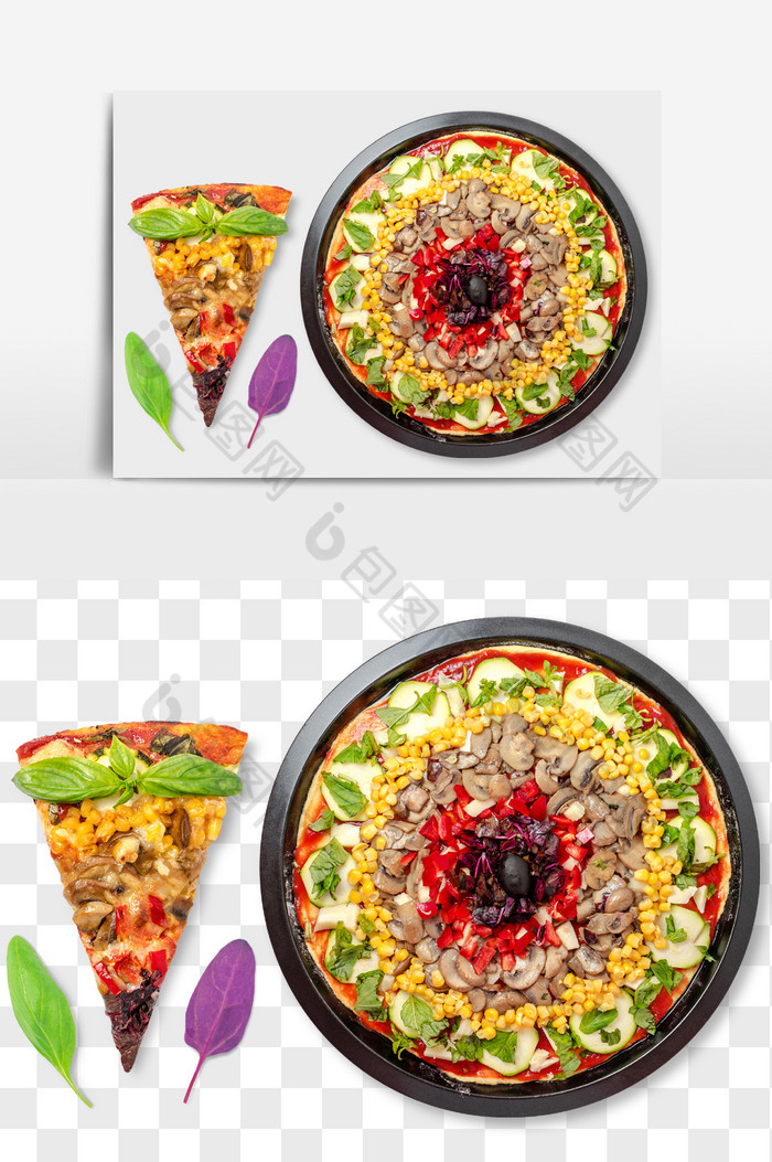 双孢菇披萨饼食品PNG文件图片图片
