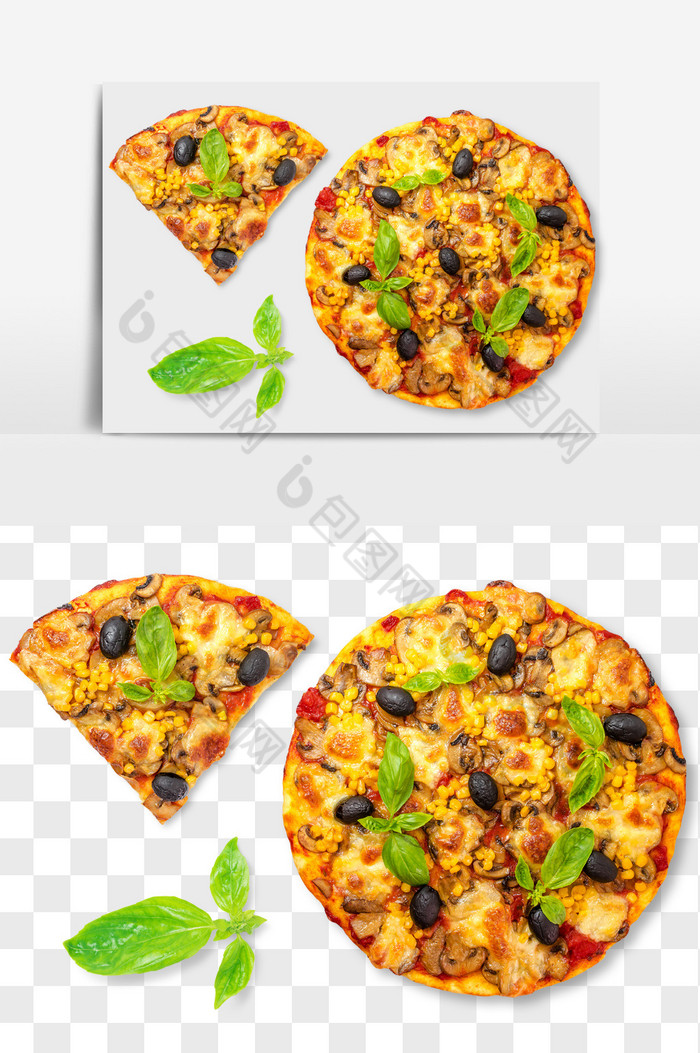 黑橄榄披萨食品PNG文件图片图片