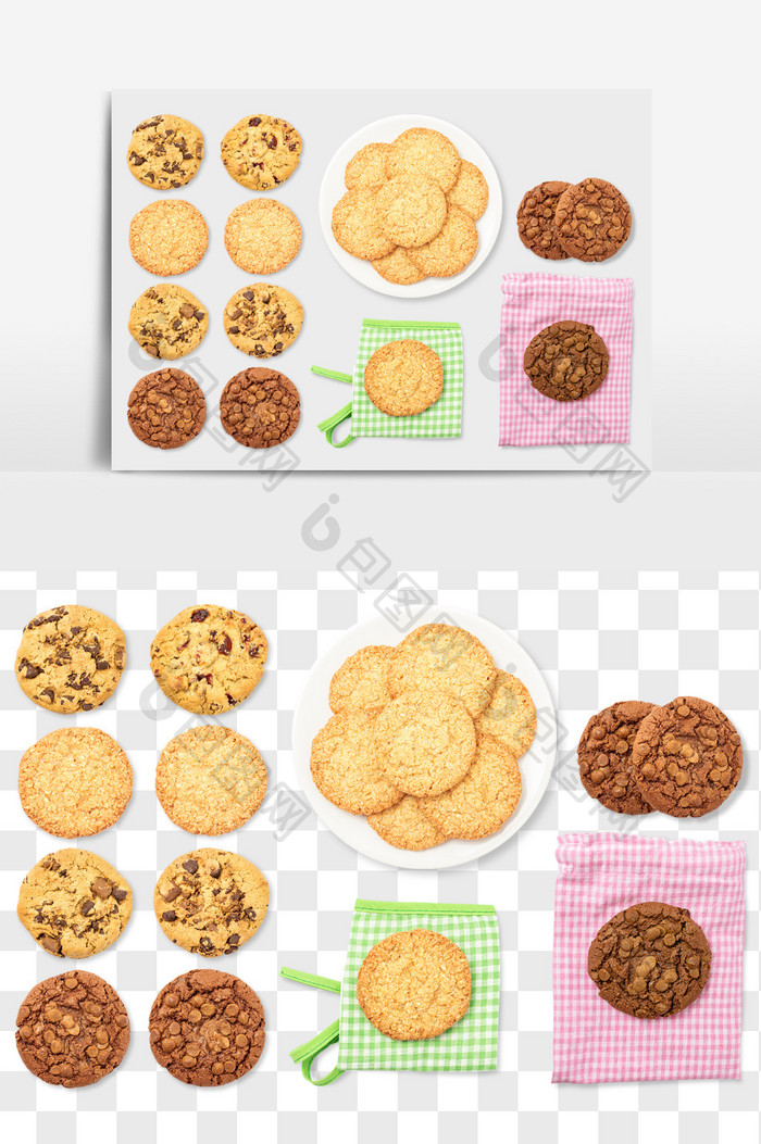 曲奇饼干烘焙食品元素PNG文件