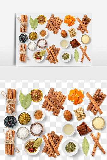 八角桂皮调味品食品元素PNG文件图片