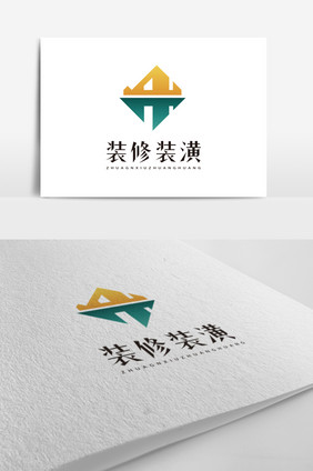 双色系简约时尚装修装潢公司logo