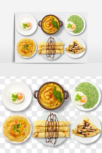 煎饼煎蛋早餐食品元素PNG文件图片
