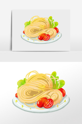 美味西餐焗饭插画图片下载