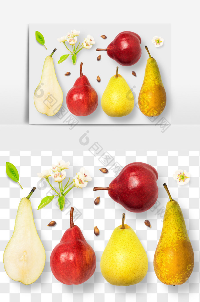 梨子食品元素PNG文件食品抠图PNG图