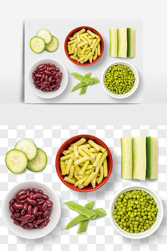 红豆绿豆四季豆食品元素PNG文件图片