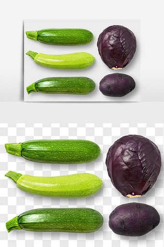 甘蓝青瓜食品元素PNG文件图片
