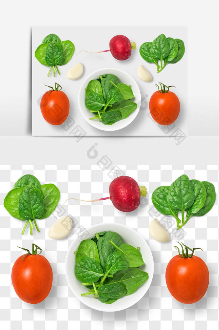 西红柿萝卜叶食品PNG文件图片图片