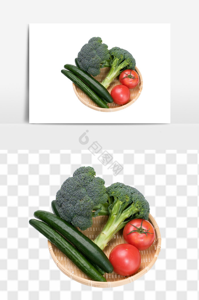 新鲜蔬菜组合西红柿西兰花黄瓜蔬菜图片