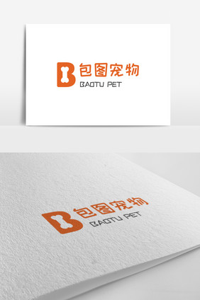 橙色简单大气宠物店logo标志