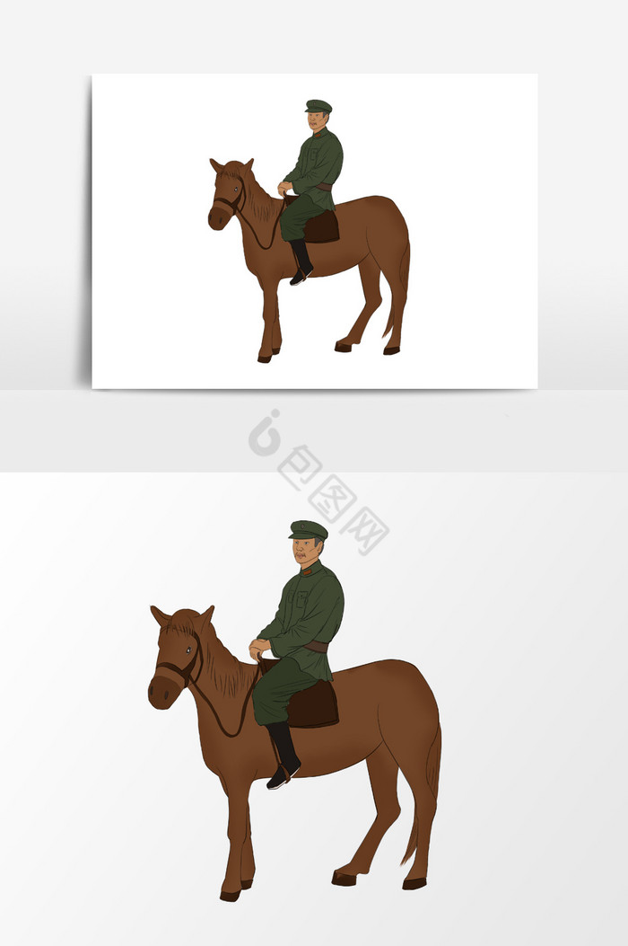 中国骑马军人形象图片