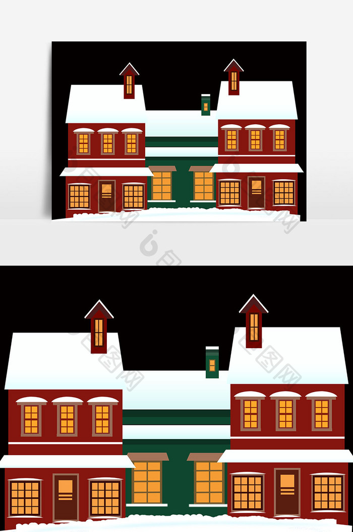 冬季雪花建筑元素设计
