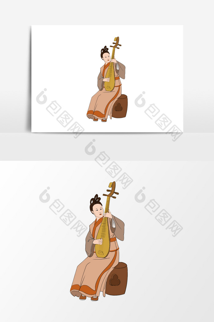 中国古代弹琵琶的女子形象元素