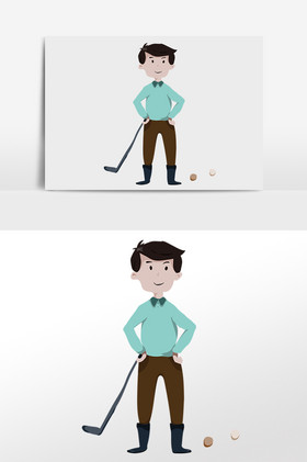 高尔夫球活动简笔画高尔夫球运动球场卡通高尔夫球招生宣传ppt模板