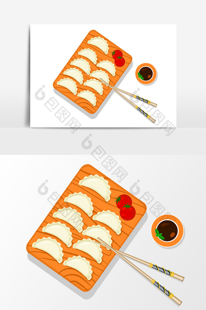 手绘卡通饺子元素设计
