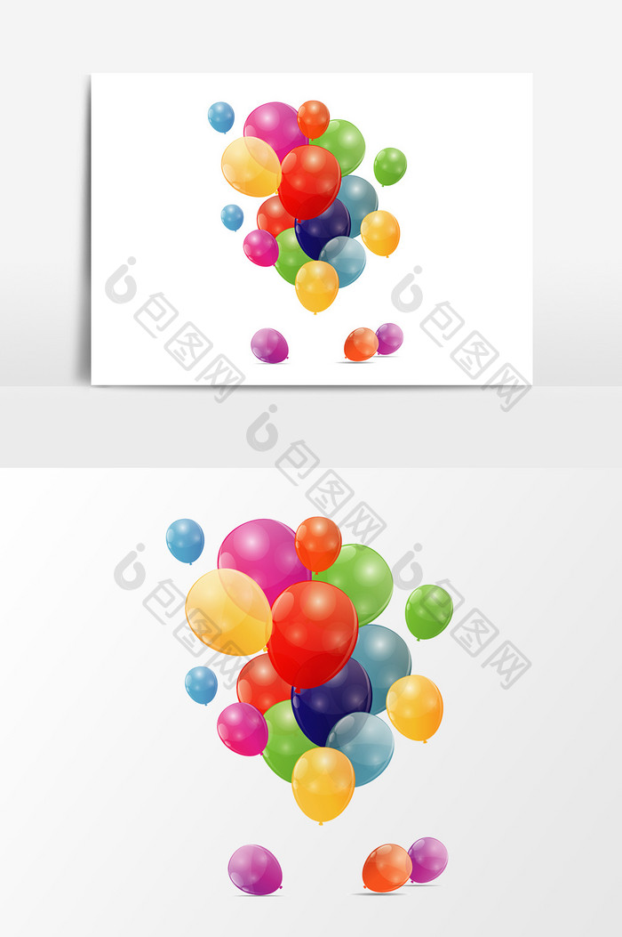 手绘卡通彩色气球设计元素