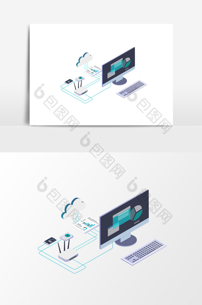 卡通互联网办公设计元素