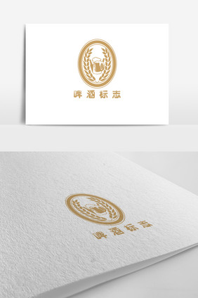 金色雅致啤酒标志logo设计