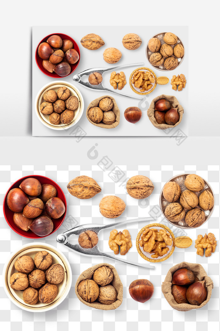 坚果核桃板栗食品PNG图片图片