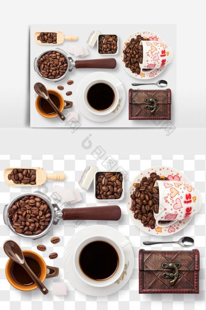 咖啡咖啡豆饮料饮品元素PNG图片