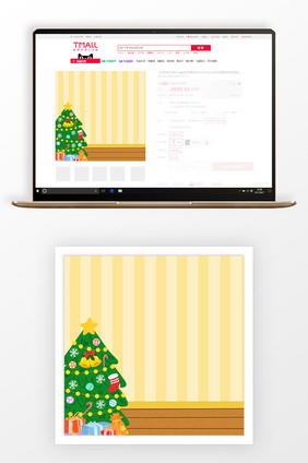手绘圣诞夜商品促销主图背景