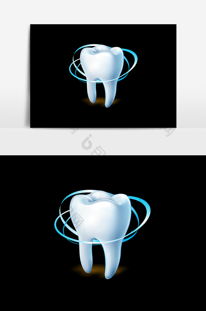 白色卡通牙齿设计元素