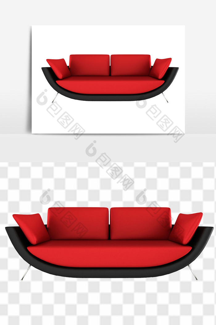 红色创意欧式沙发