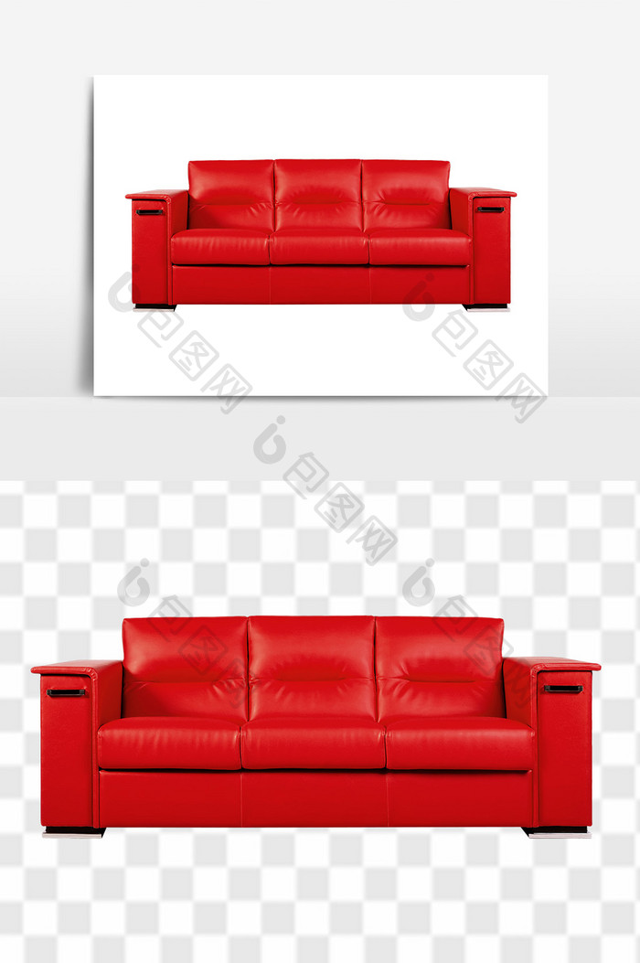 红色欧式高端沙发