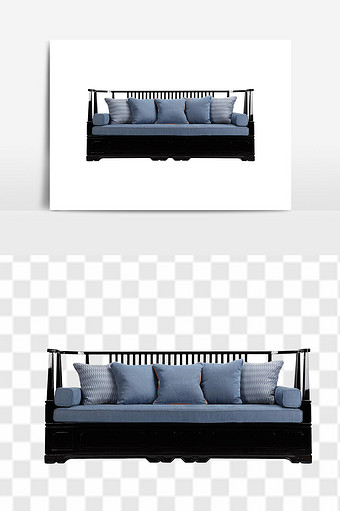 欧式蓝色款式沙发图片