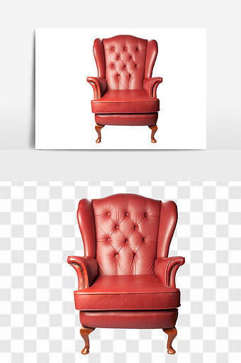 红色单人欧式沙发图片